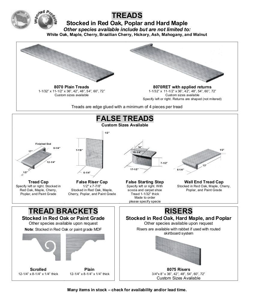 Treads / Risers / Tread Brackets Builders Stair Supply Inc