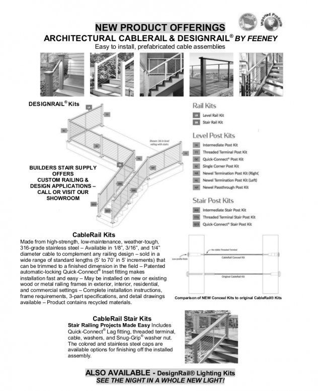rail kits, cable rail, horizontal rail