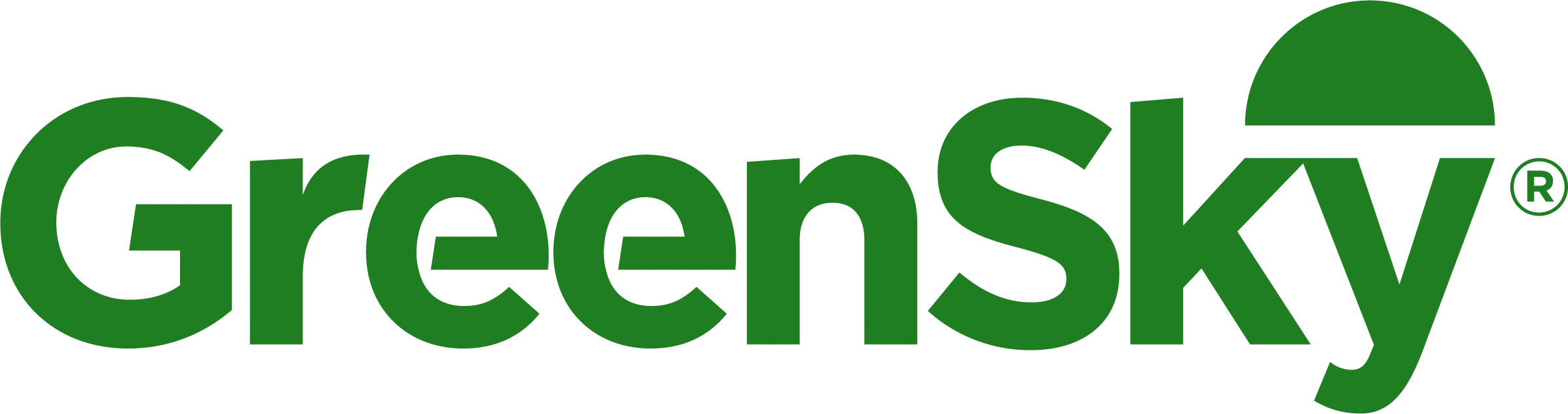 GreenSky logo with green text and a green shape resembling a mushroom or acorn.