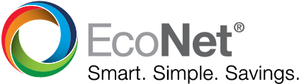 EcoNet logo with a colorful swirl and the words 