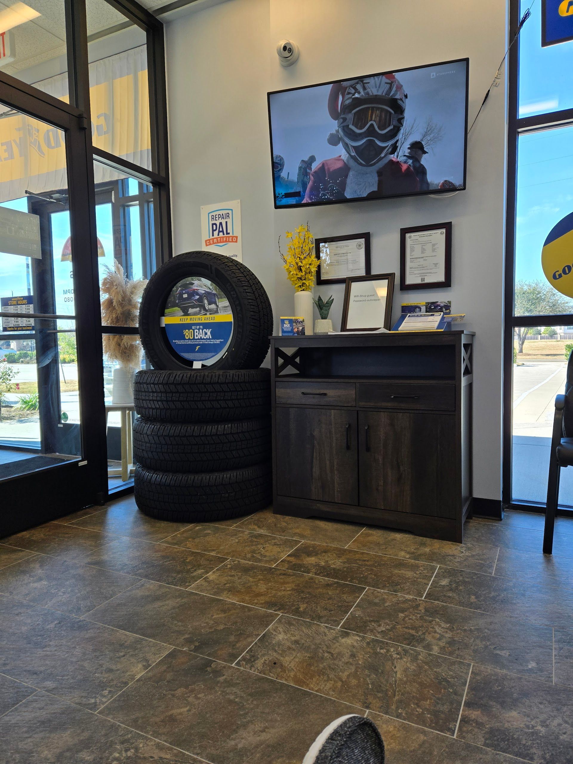Auto Repair Shop Lobby And Tire Display | Locals Automotive Repair