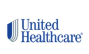 United Healthcare logo, blue shield and vertical lines next to the words 