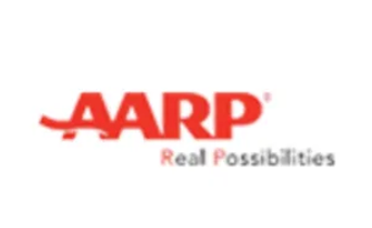 AARP logo in red text with “Real Possibilities” underneath, all on a white background.