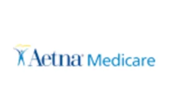 Aetna Medicare logo: blue text with a stylized person icon and the words 