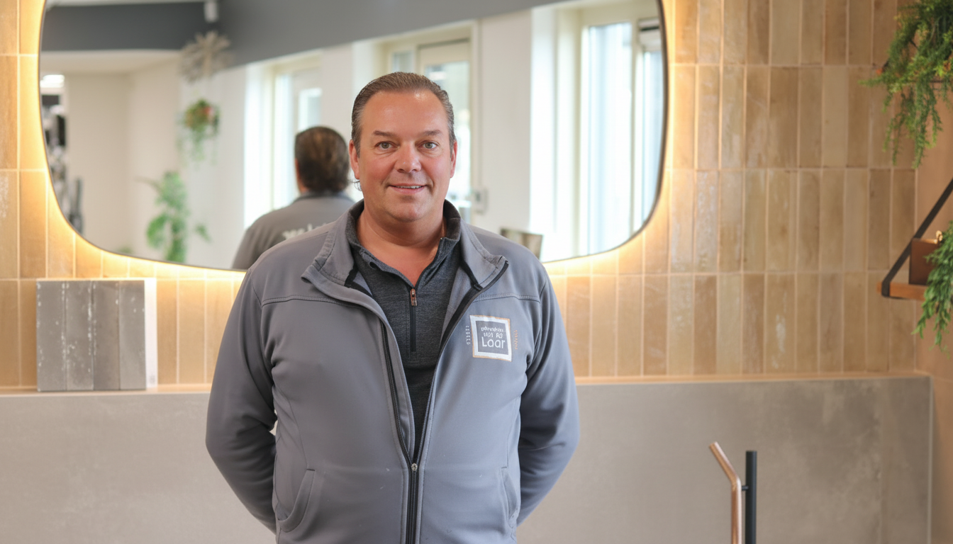 Gouden en zwarte vierkante tegels met de hand op een witte ondergrond rangschikken.