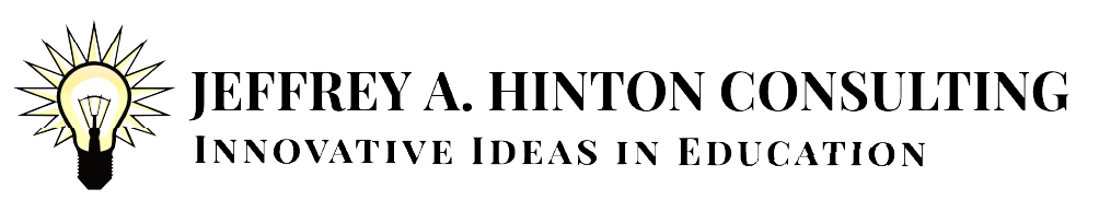 A logo for jeffrey a hinton consulting innovative ideas in education
