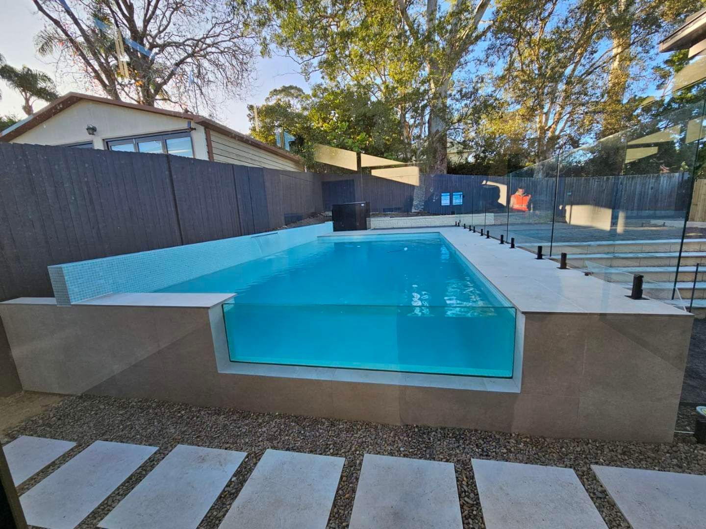 A Pool With Glass Railings — All Glass Balustrading Systems in Manly, NSW