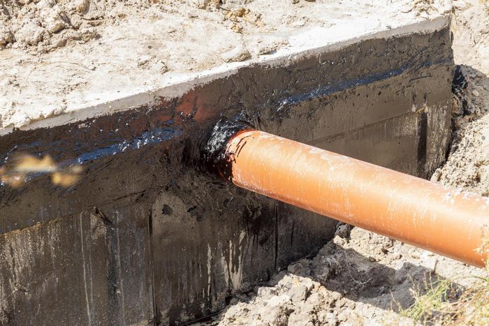 a pipe line connecting to the septic