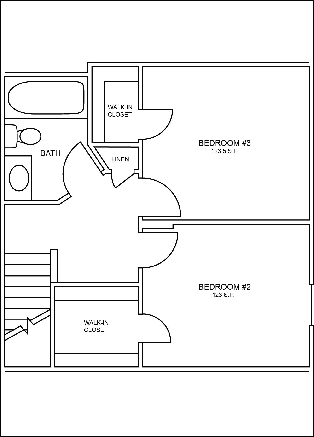Floor Plan: 3 Bed · 3 Bath Split - second floor