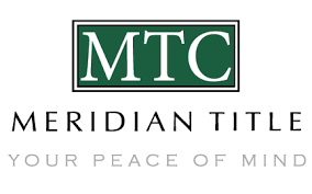 Logo for Meridian Title: Green rectangle with