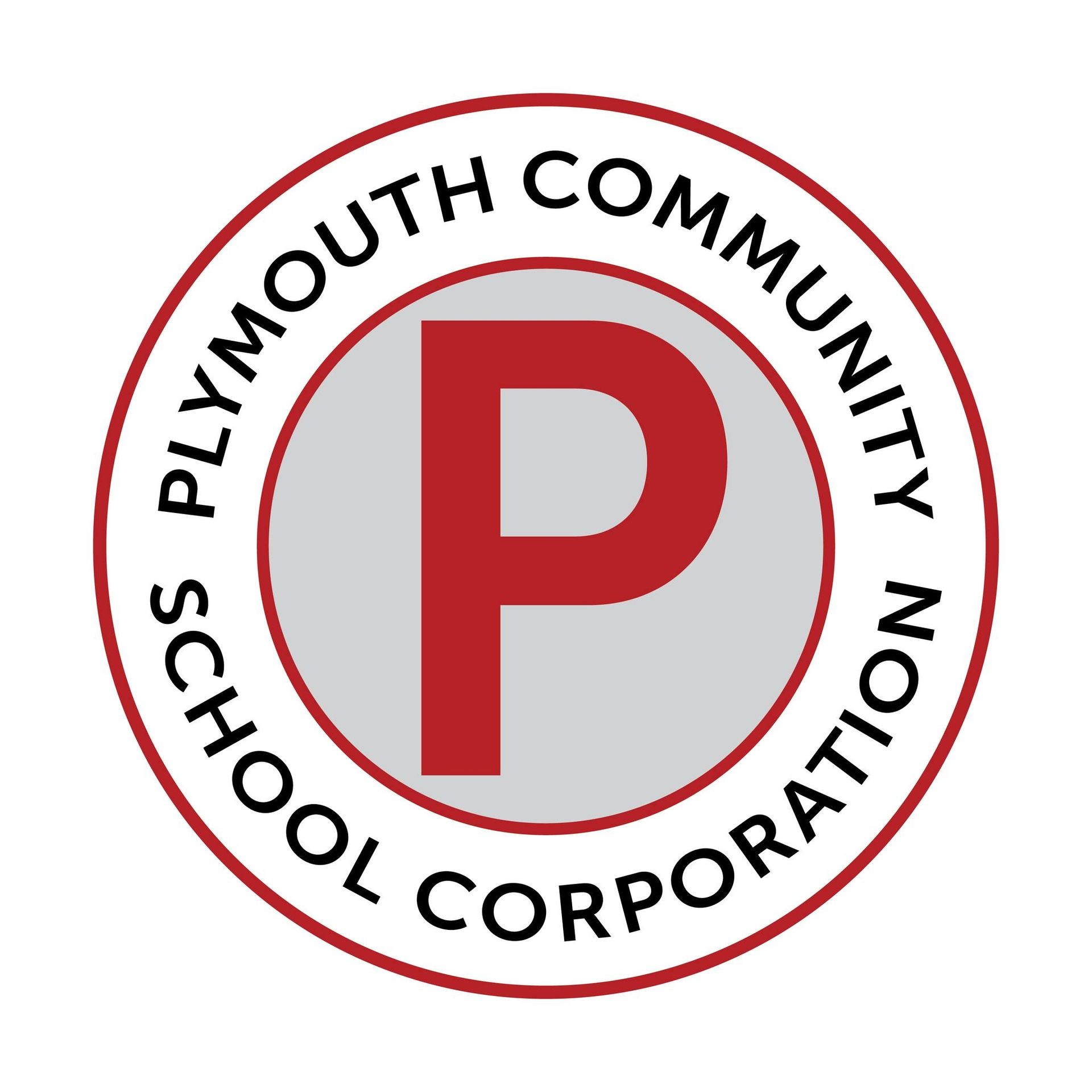 Plymouth Community School Corporation logo: red