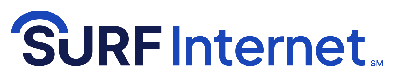Surf Internet Logo with Blue and Black Color