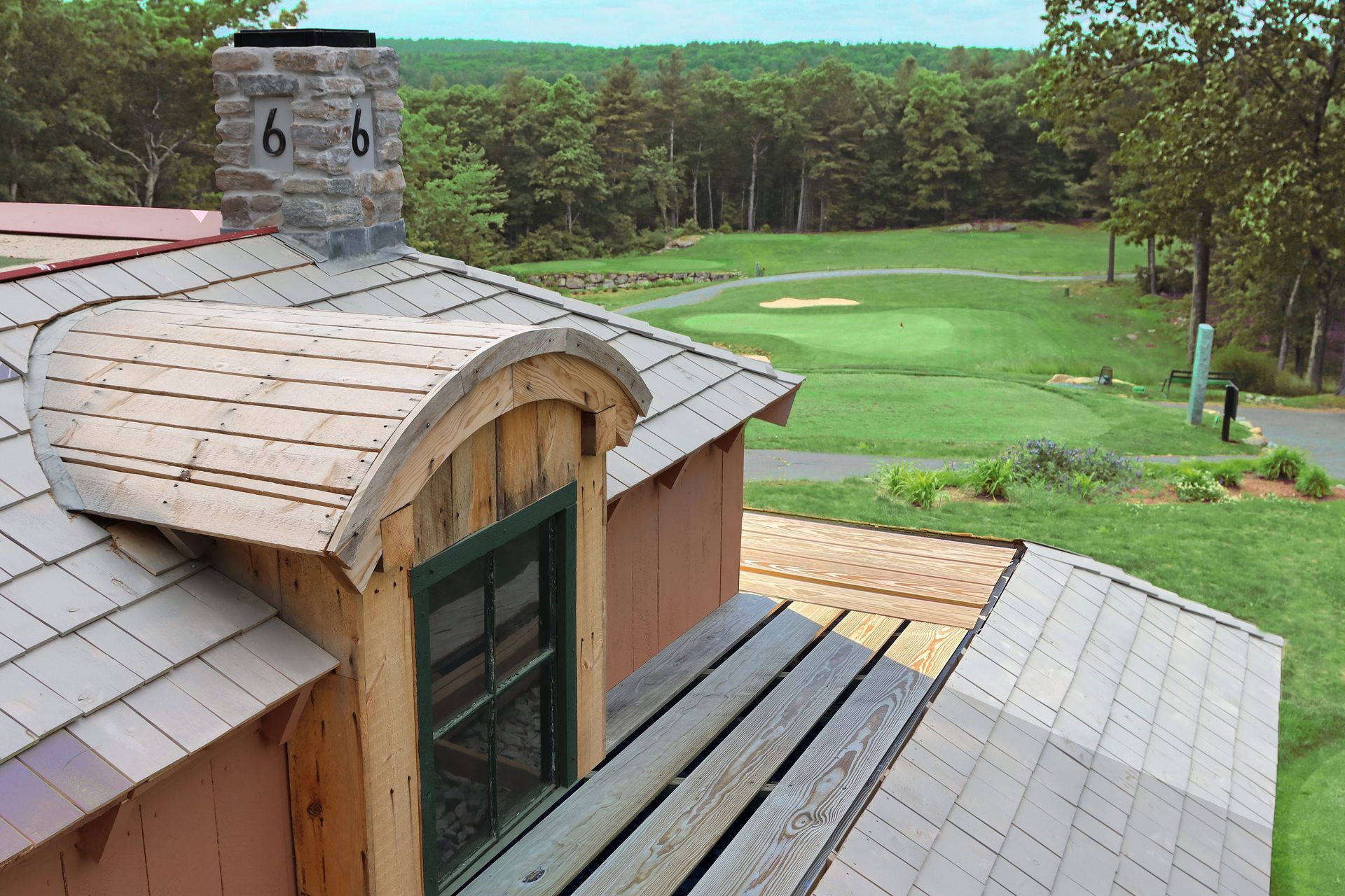 A house with the number 6 on the chimney