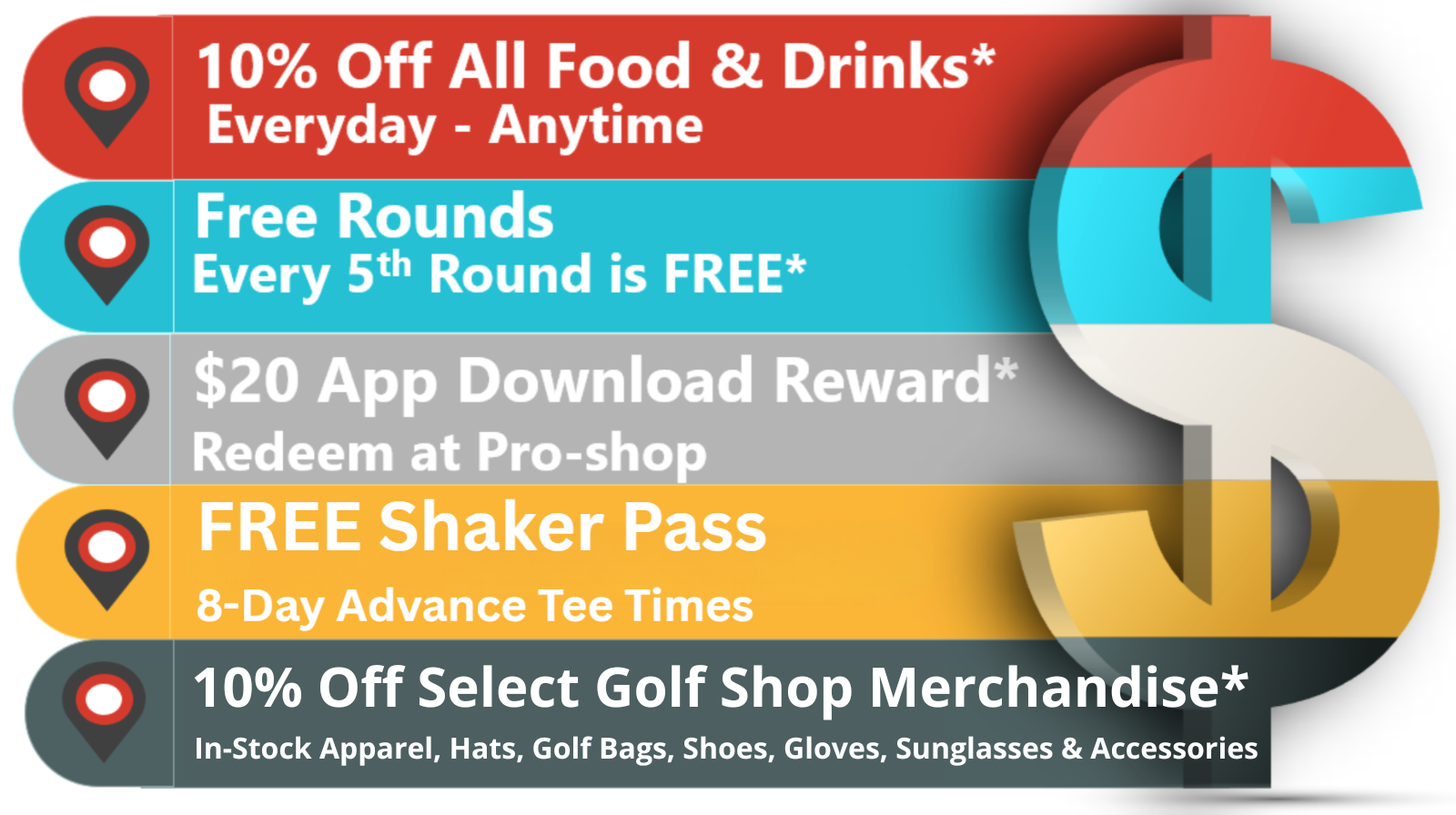 A sign that says 10 % off all food and drinks everyday anytime