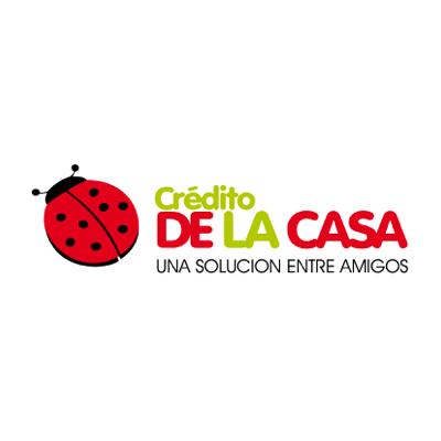 A ladybug is on the logo for crédito de la casa