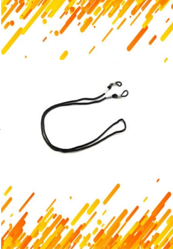 Un dibujo de un cordón negro con un fondo amarillo y naranja.