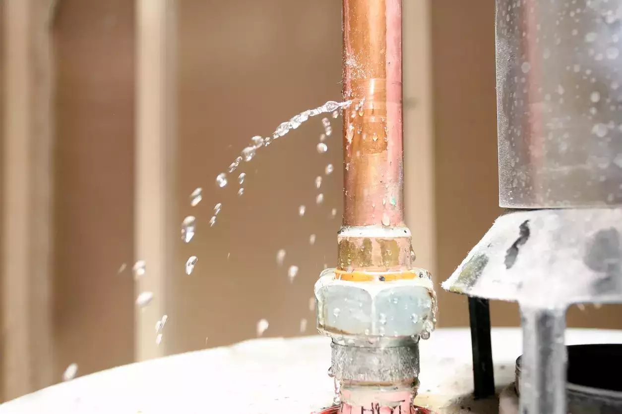 Water Bursting From Frozen Pipe