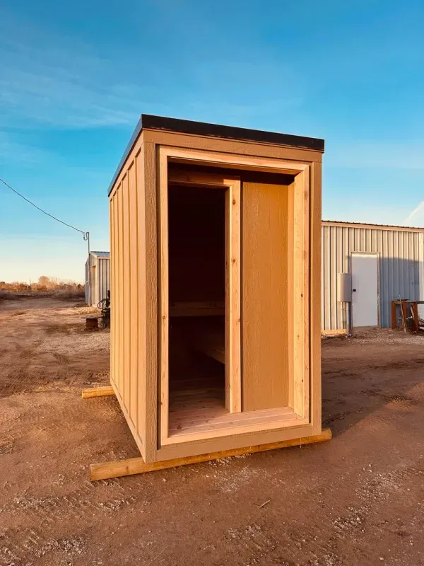A home sauna installation in Boise, ID by Idaho Sauna Pros hard at work