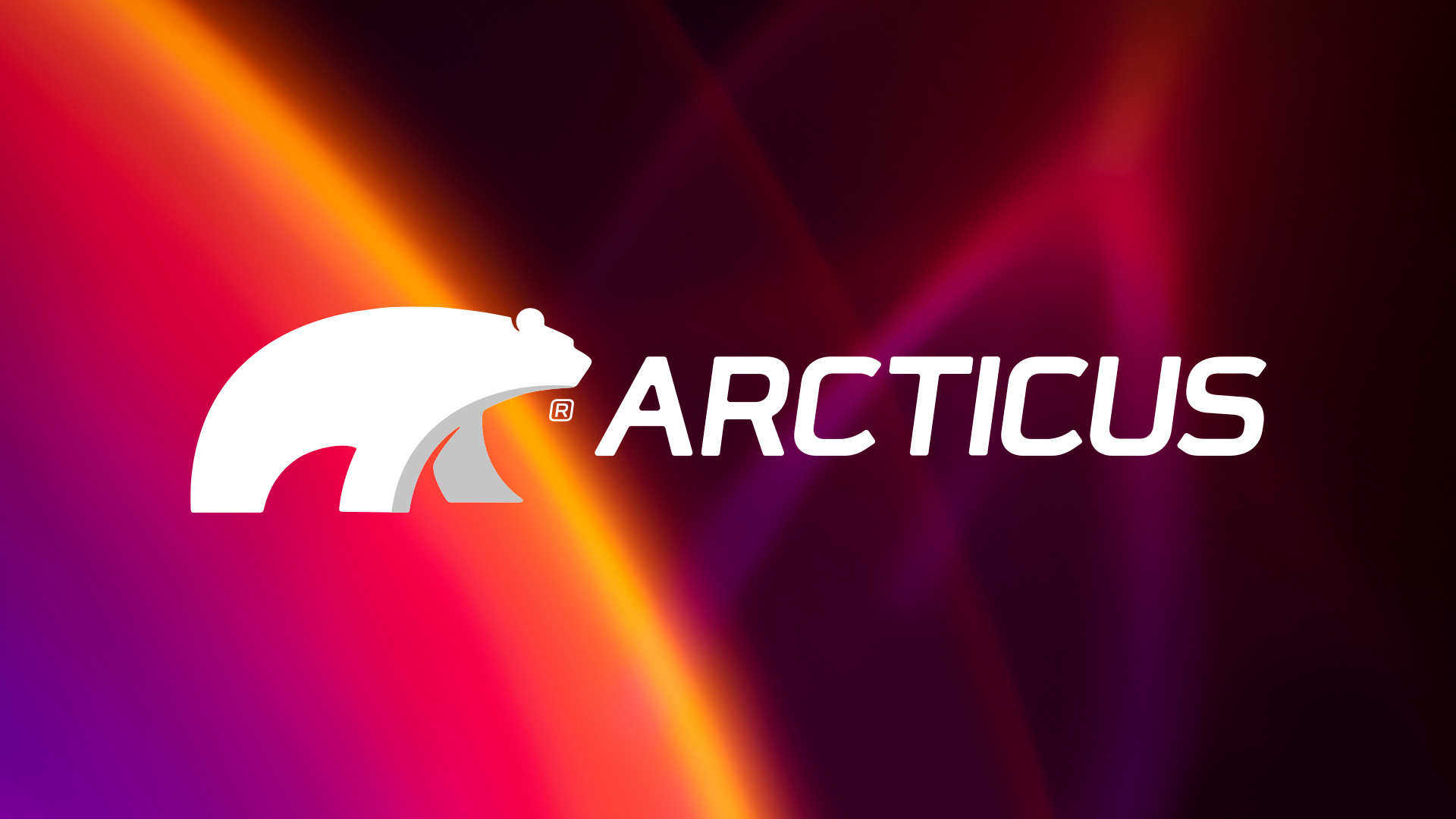 Logotipo da Arctius, apresentando a silhueta de um urso polar branco com uma sombra estilizada, ao lado da palavra 
