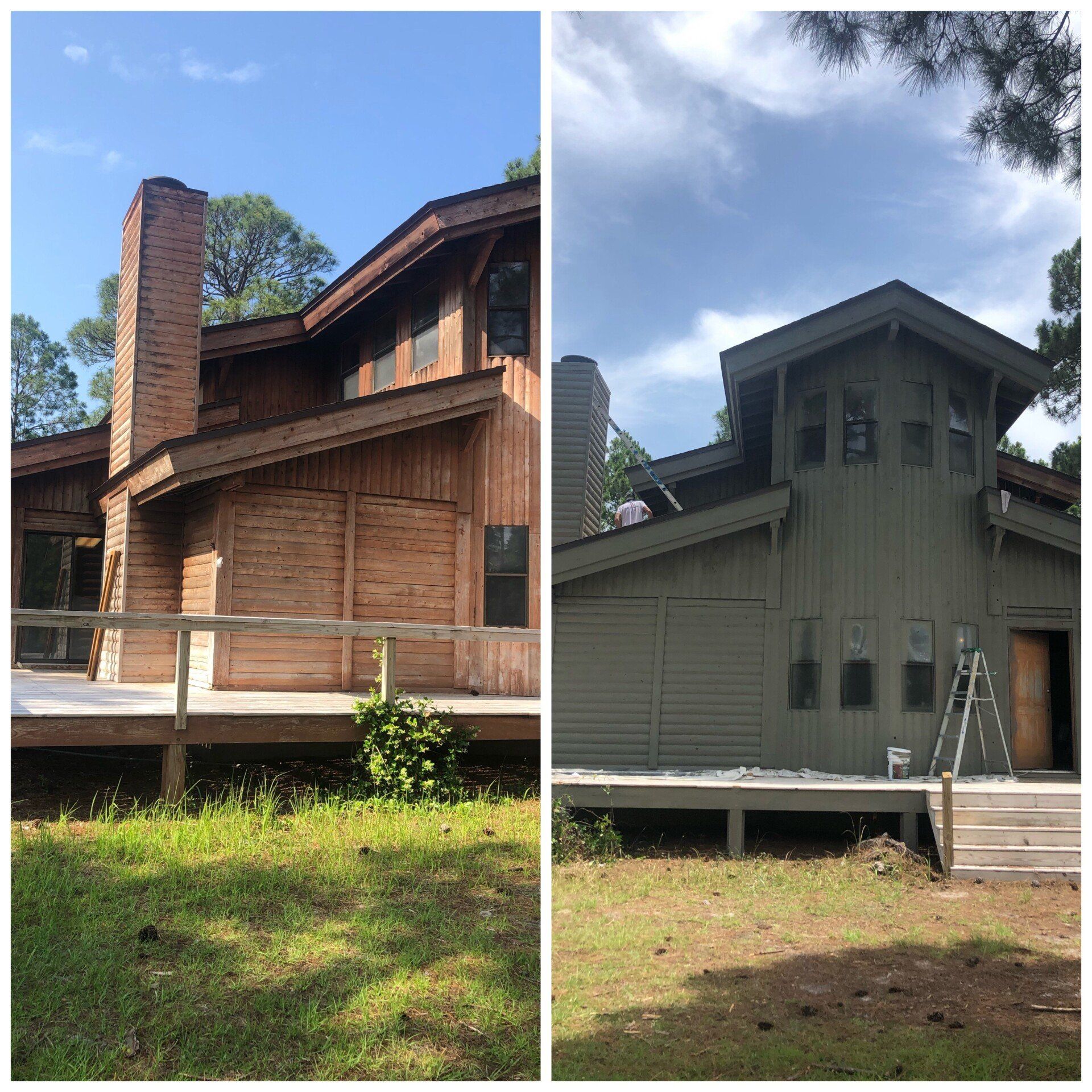 Before and After Exterior Wooden Painting — Niceville, FL — Andrew Baker Painting