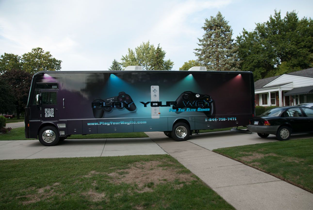 play your way bus parked in the driveway