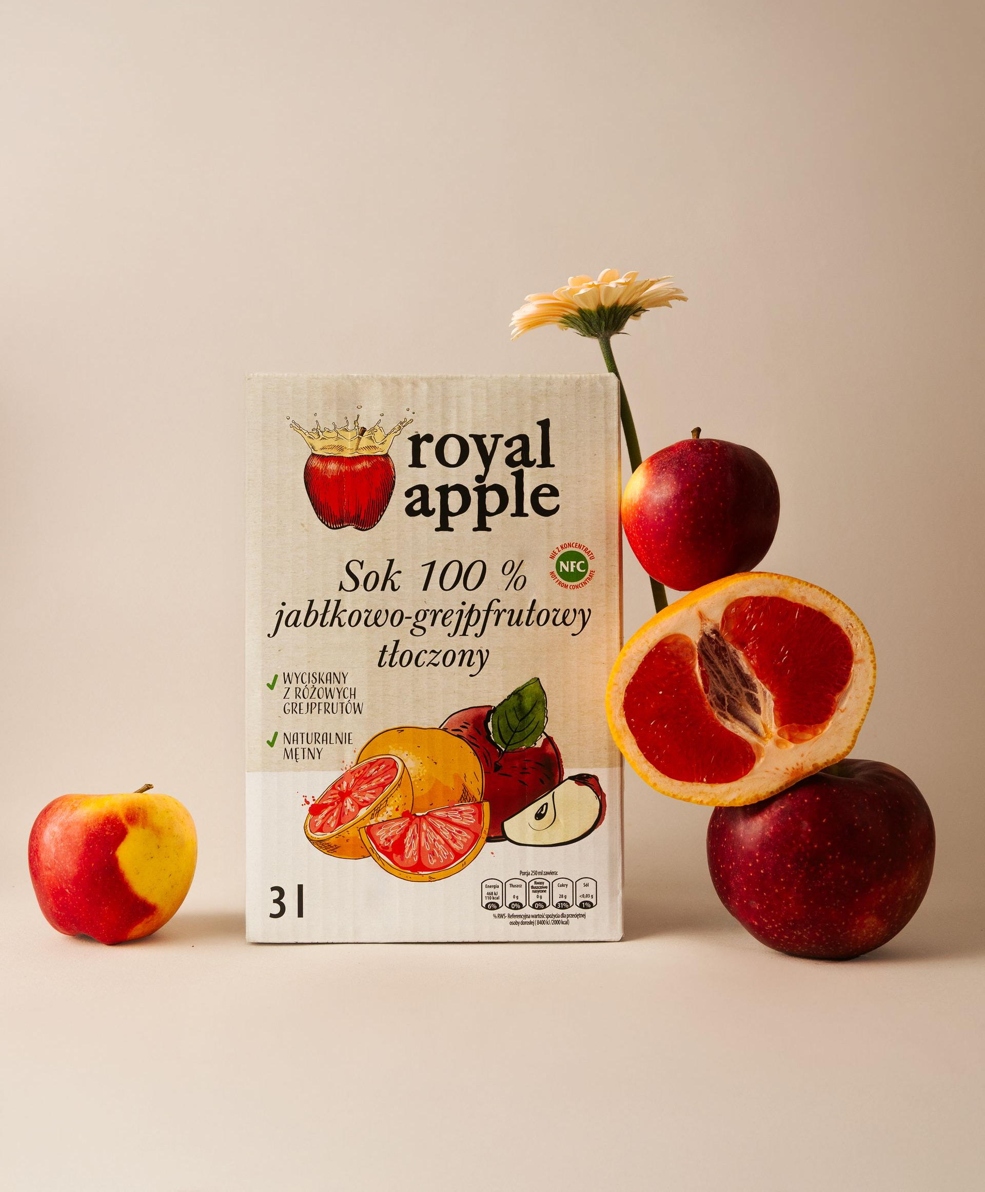 Sok Royal Apple jabłko - grejpfrut 3L