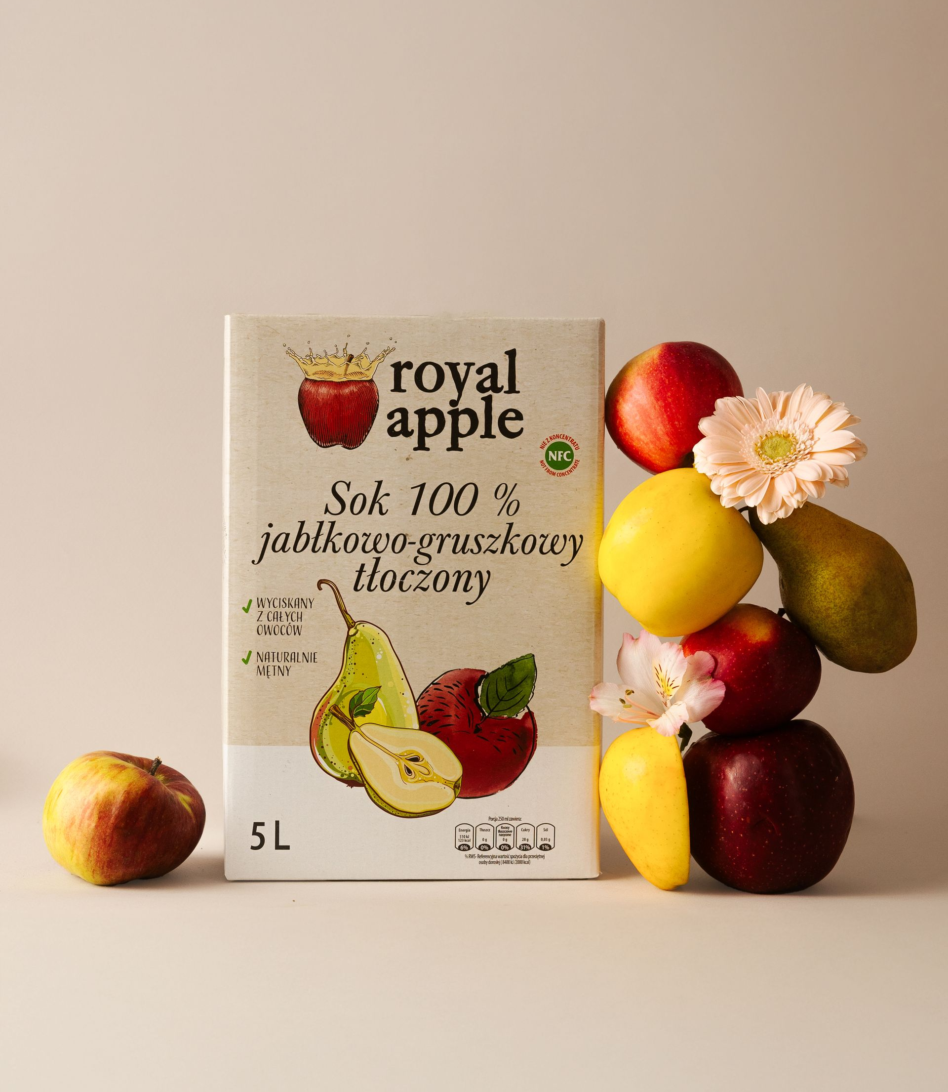 Sok Royal Apple jabłko - gruszka 5L