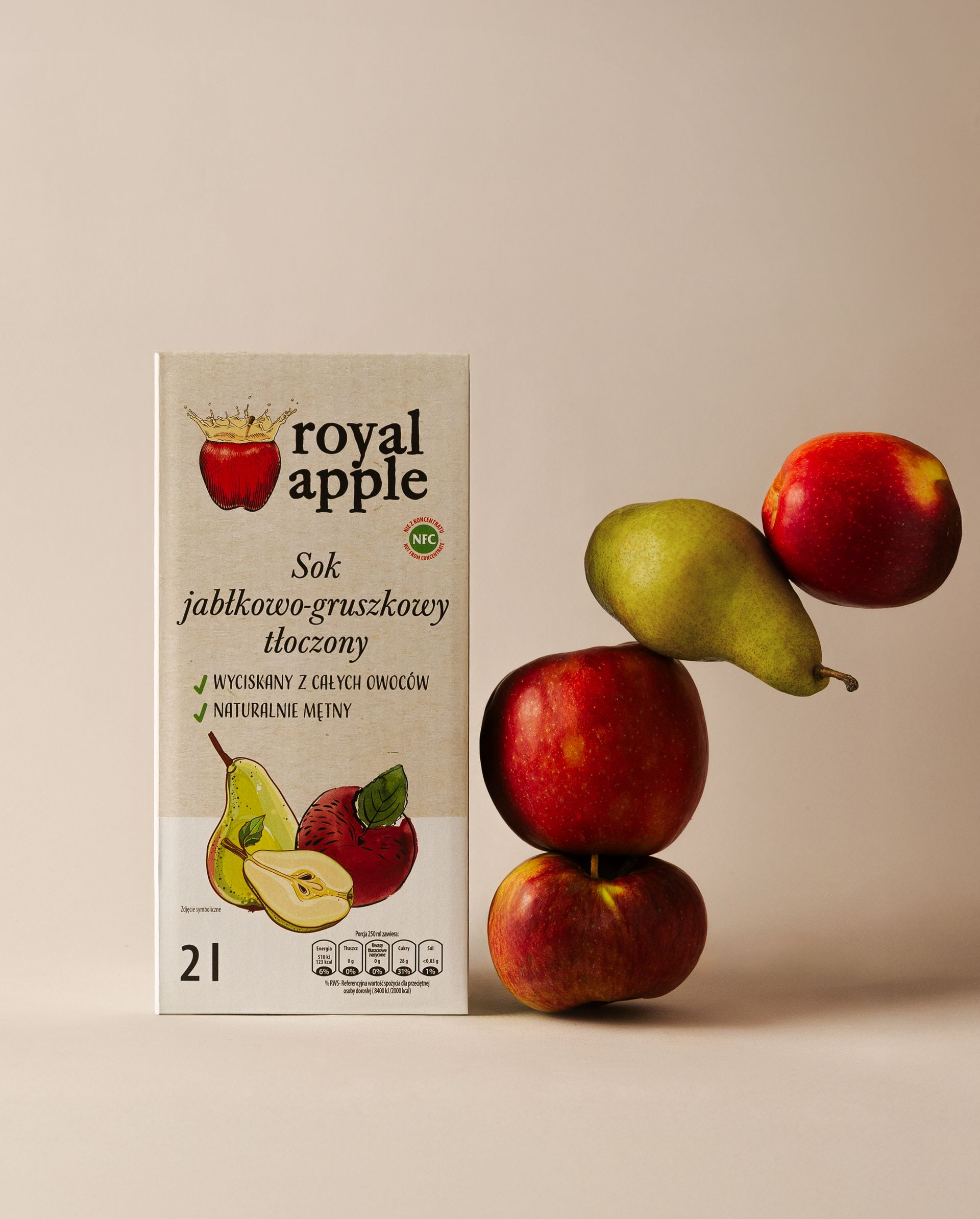 Sok Royal Apple jabłko - gruszka 2 L