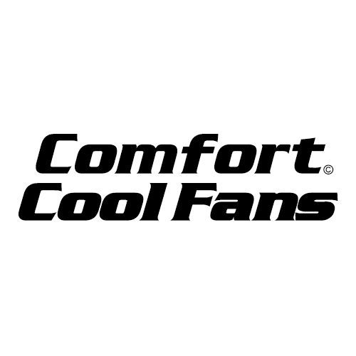 Logo for Comfort Cool Fans. Black text on white background. "Comfort" above "Cool Fans". Registered trademark symbol.