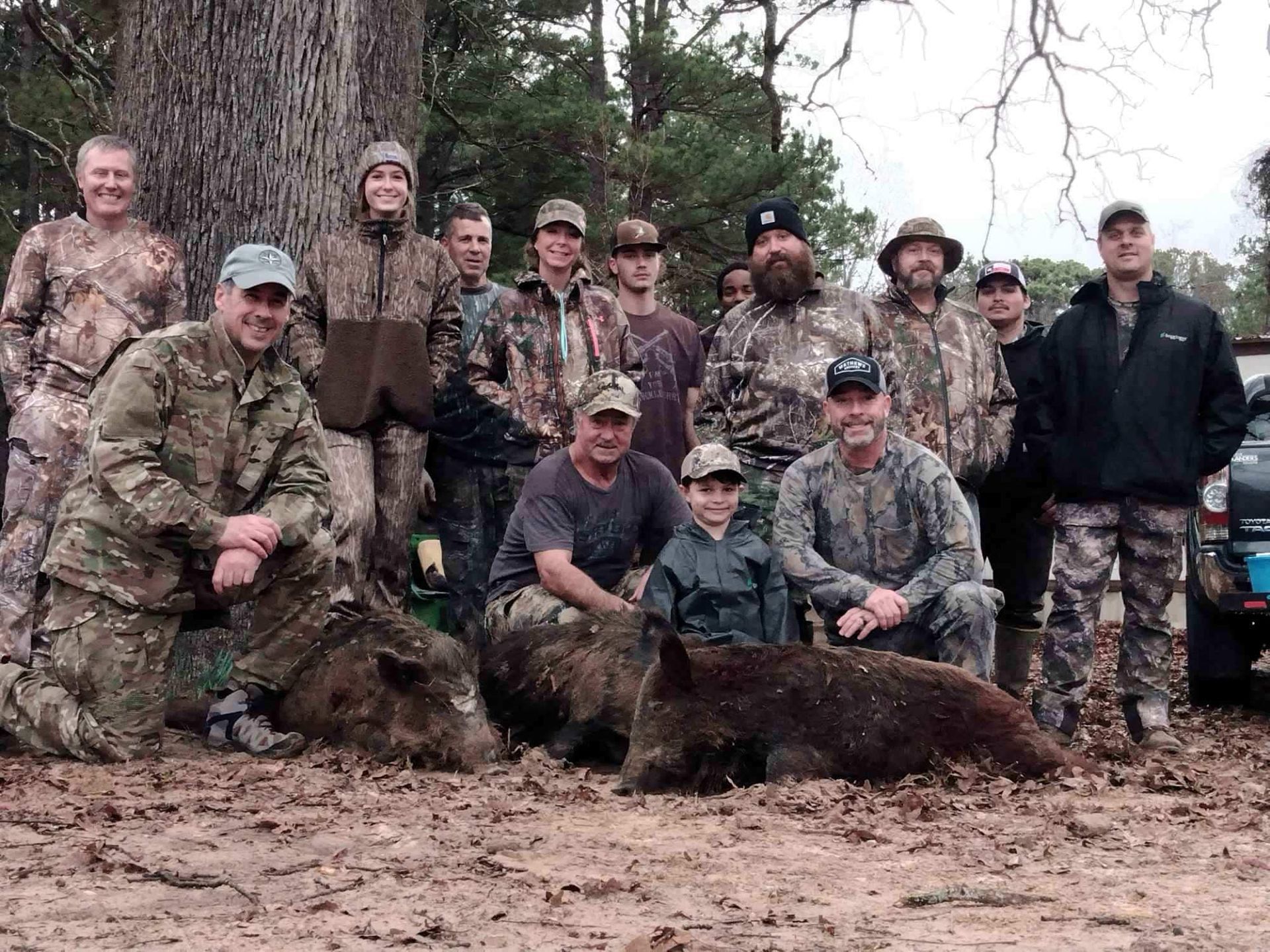 Family Hunters Hunt Three Wild Boar