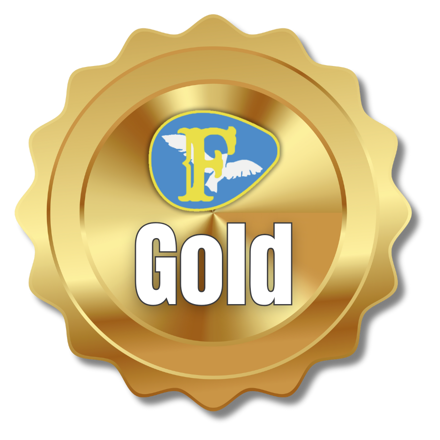 Gold Medal with Firebird logo