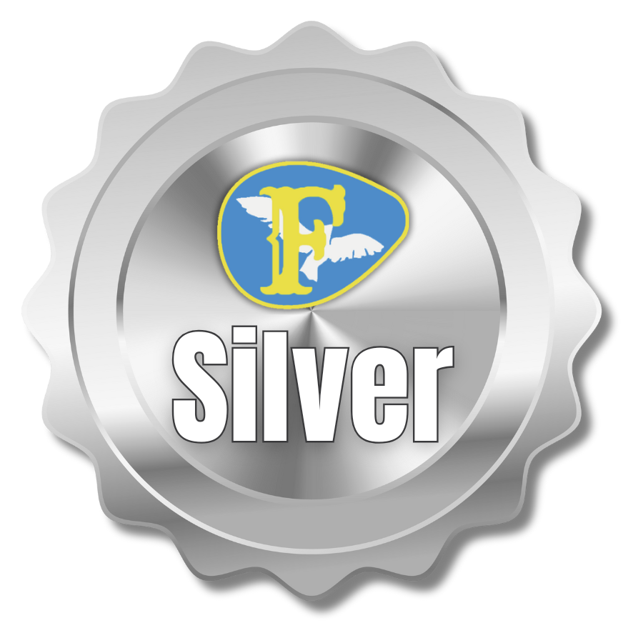 Silver Medal with Firebird logo