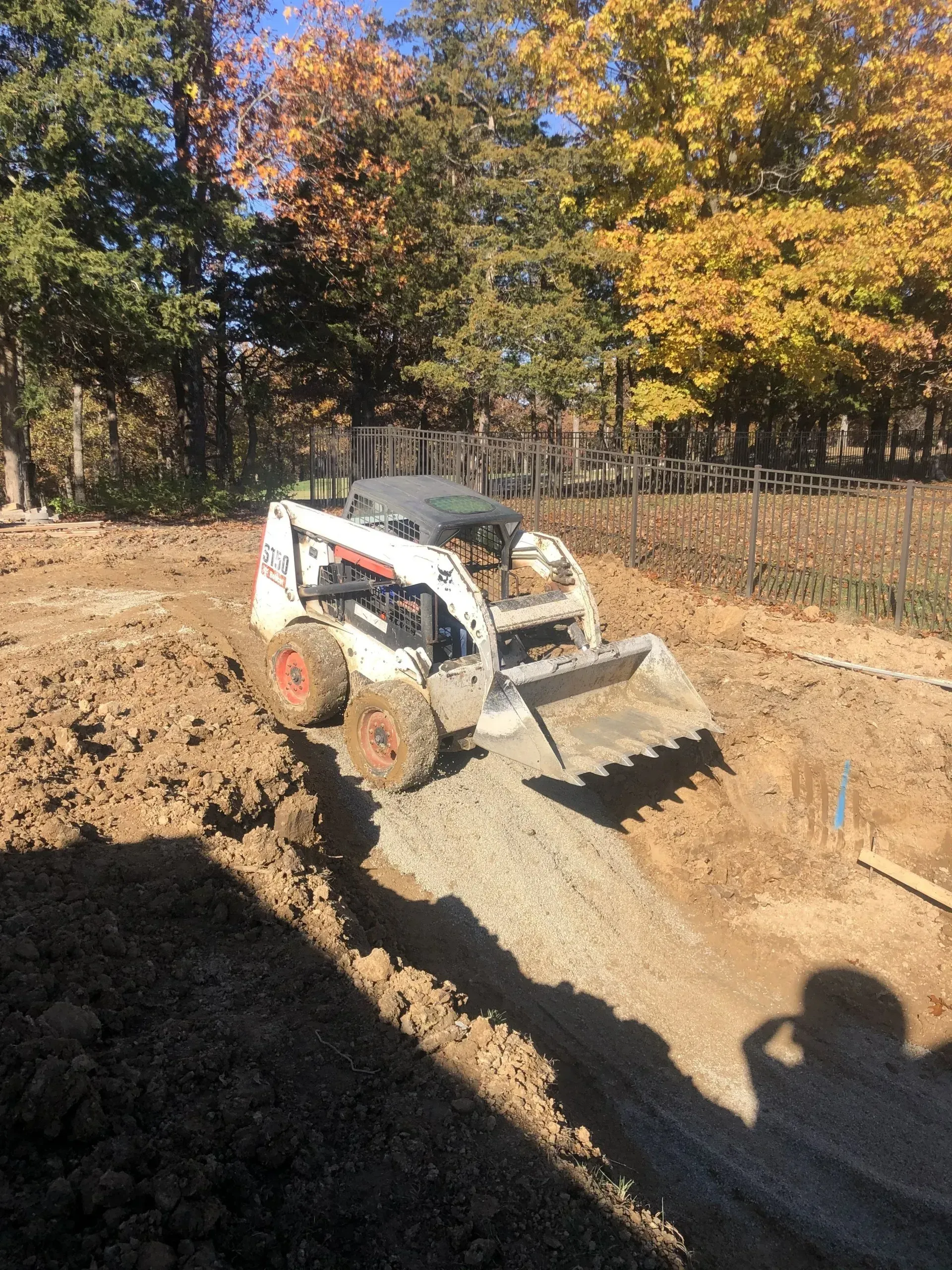 excavation in a yard