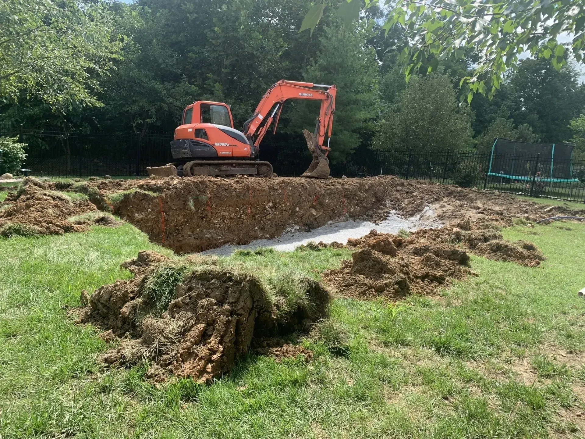 excavation in a yard 