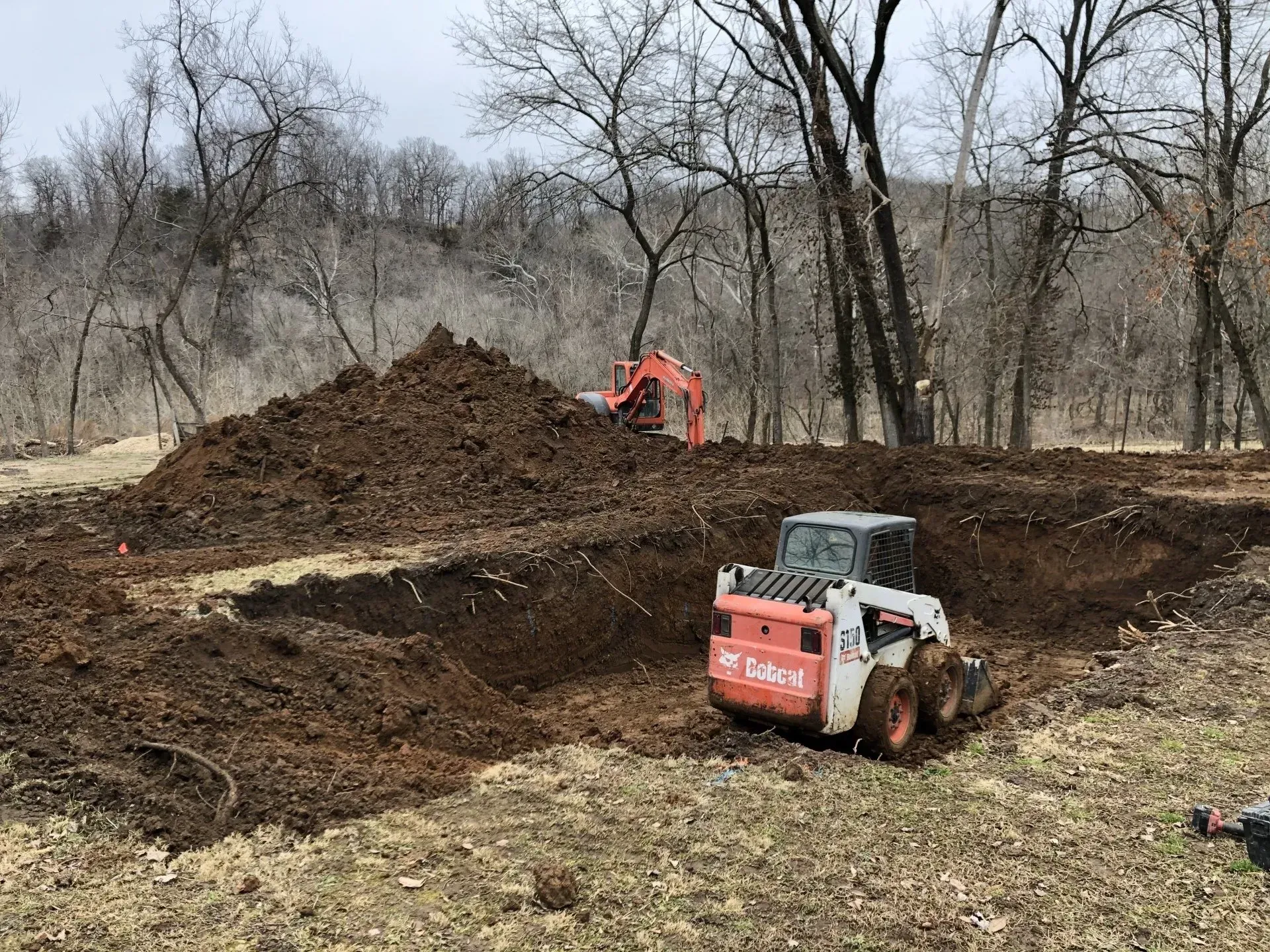 excavation in a backyard