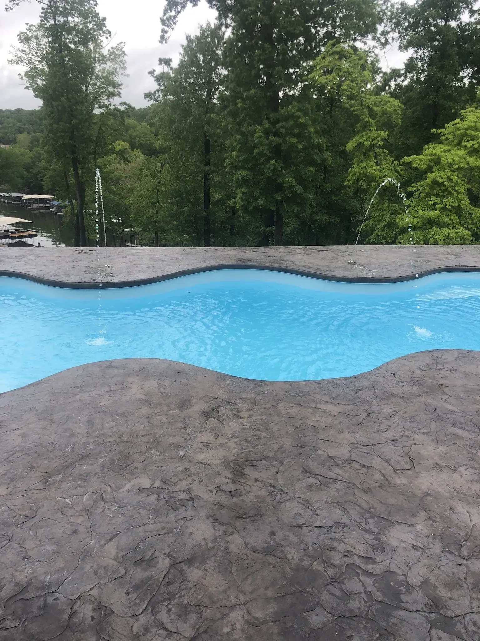 freeform pool side view