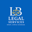 A black and white logo for l.b. legal services