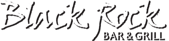 A black and white logo for black rock bar and grill