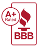 BBB A+ Rated logo: Red torch with 