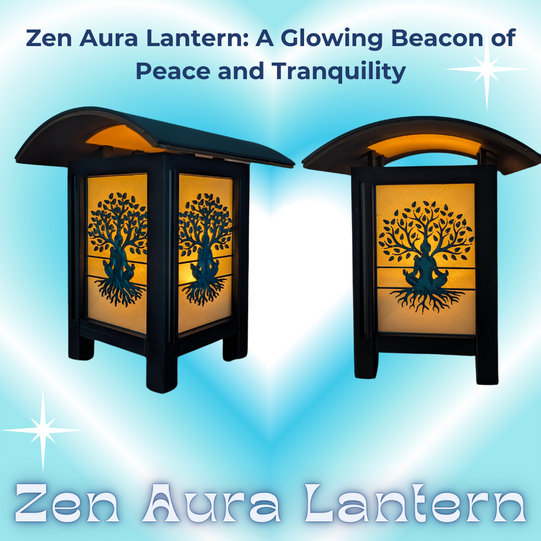 A zen aura lantern with a glowing beacon of peace and tranquility