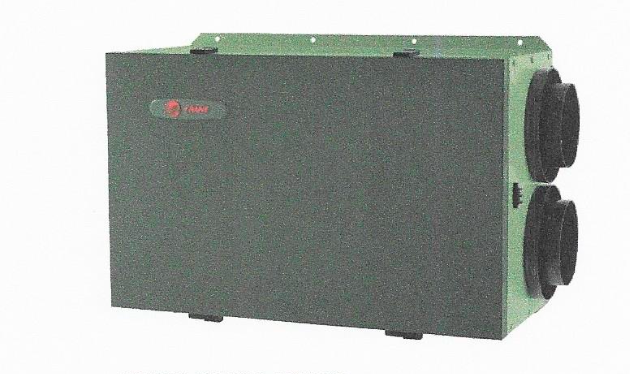 an energy recovery ventilator that's green with the logo trane