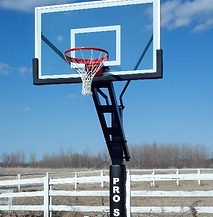 A basketball hoop with the word pros on it