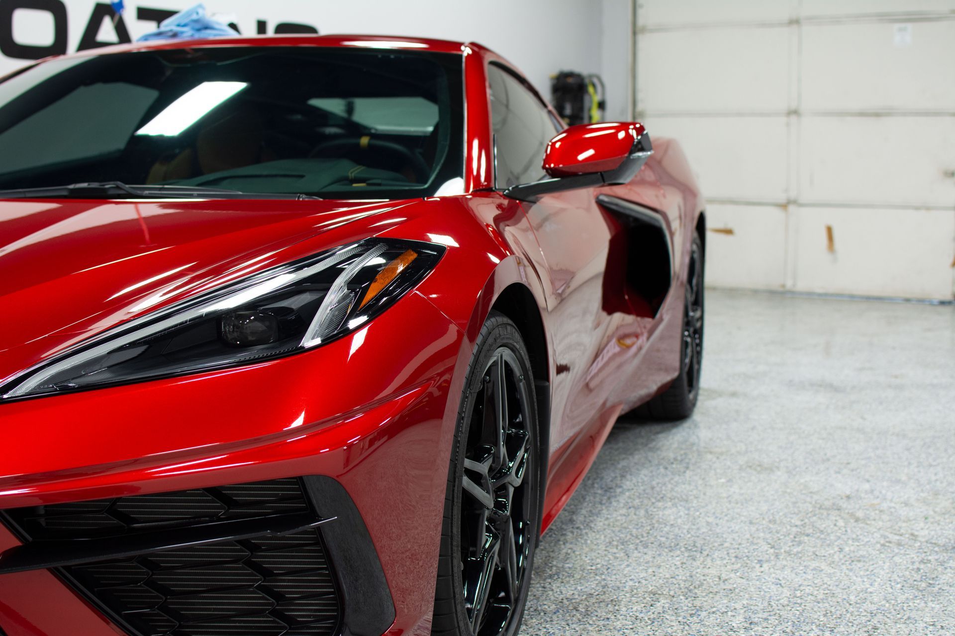 ceramic coating on red car