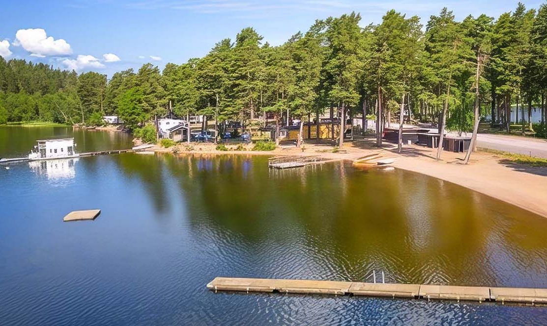 Revelbadets Camping flygbild