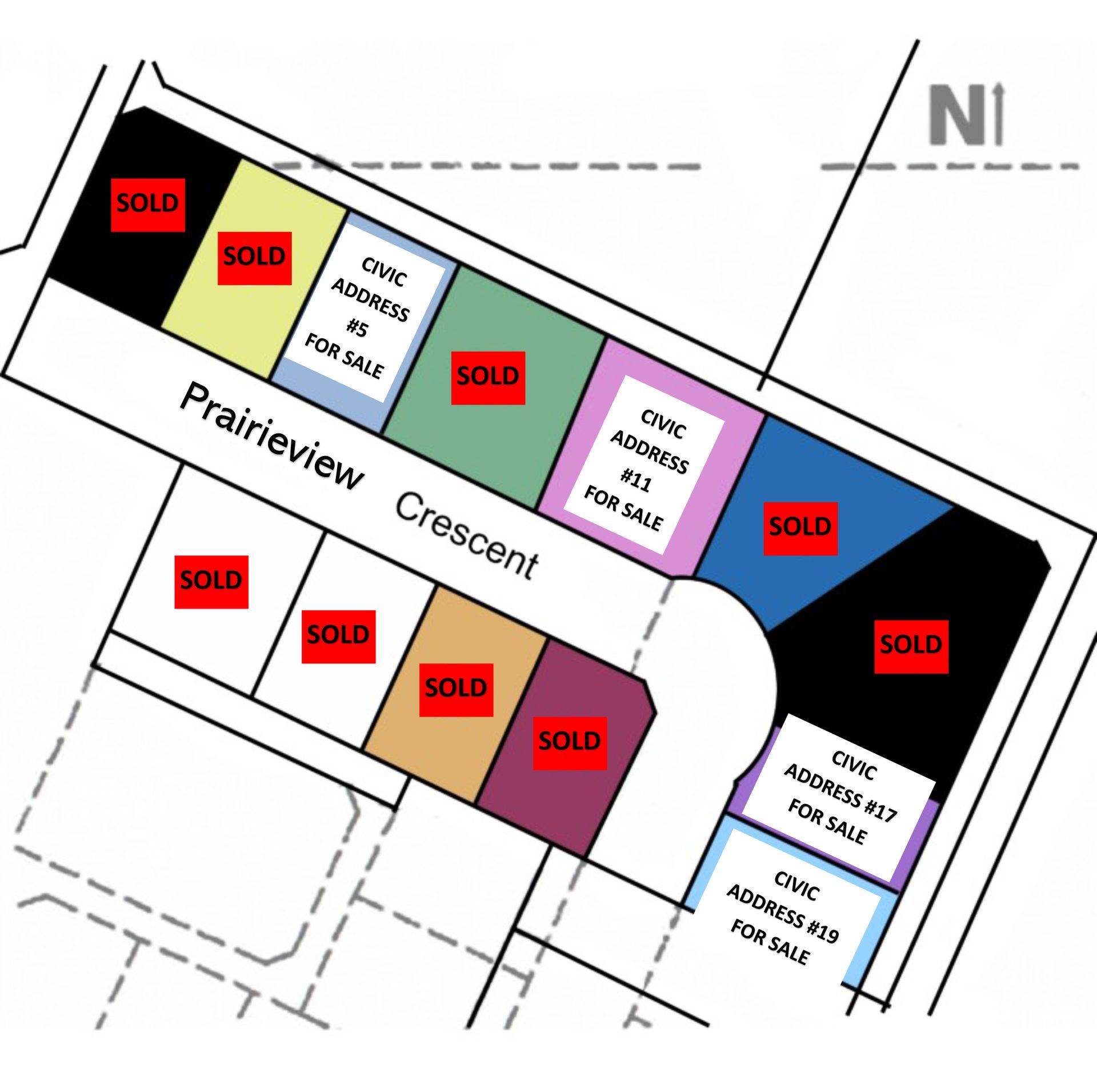 Residential lots for Sale A map showing the lot numbers 1 through 10 on it