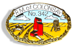 A badge that says r.m. of colonsay no.342