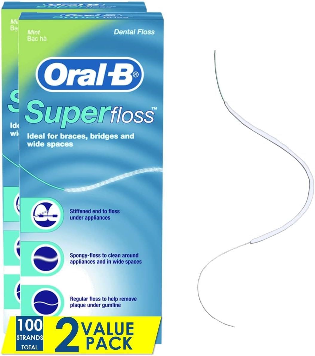 A box of oral b superfloss dental floss