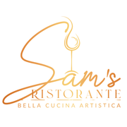 Gold logo for Sam's Ristorante with script 