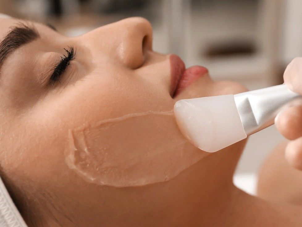 client having Biorepeel applied to their cheek