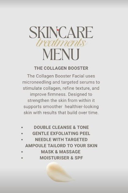 The Skin Studio Signature Collagen menu